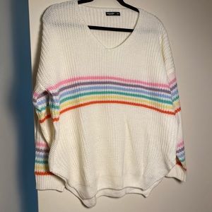 SHEIN vintage-inspired rainbow pride sweater